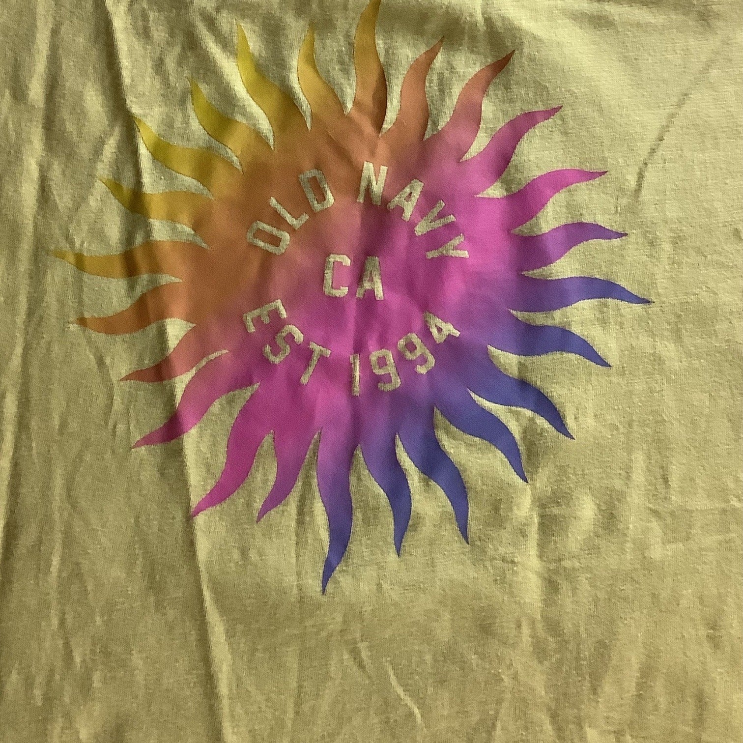 Old Navy Womens Yellow Sun Graphic Tank Top Size 3X Sleeveless 100% Cotton