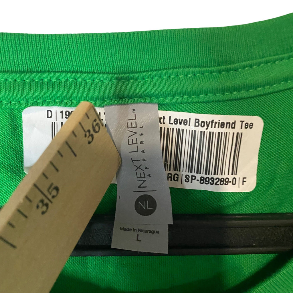 January Woman Graphic Tee Kelly Green Next Level Boyfriend Shirt L Short Sleeves