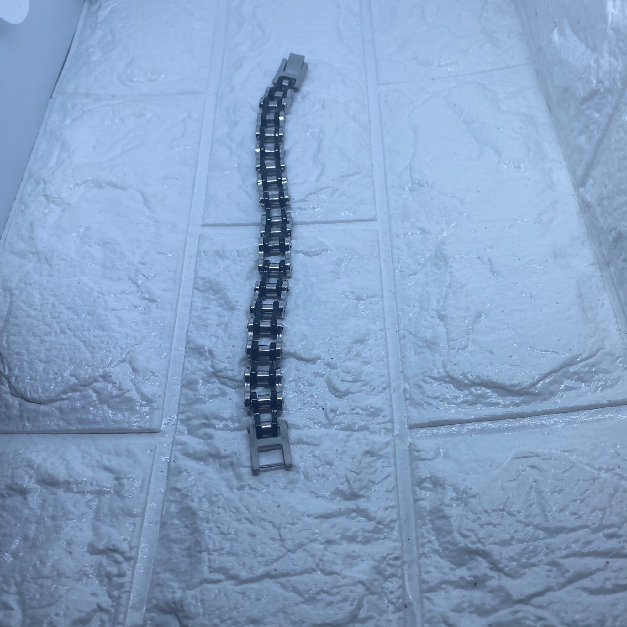 13MM Stainless Steel Silver & Black Motorcycle Biker Chain Link Bracelet For Men