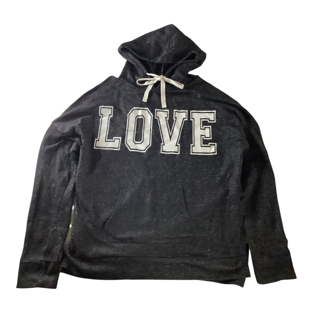 Love Womens Cold Shoulder Hoodie Grey Size XL Long Sleeve Drawstring Casual Top