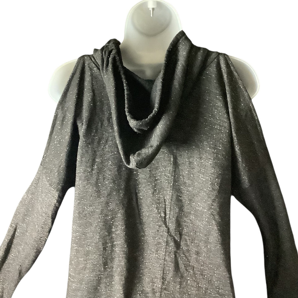 Love Womens Cold Shoulder Hoodie Grey Size XL Long Sleeve Drawstring Casual Top