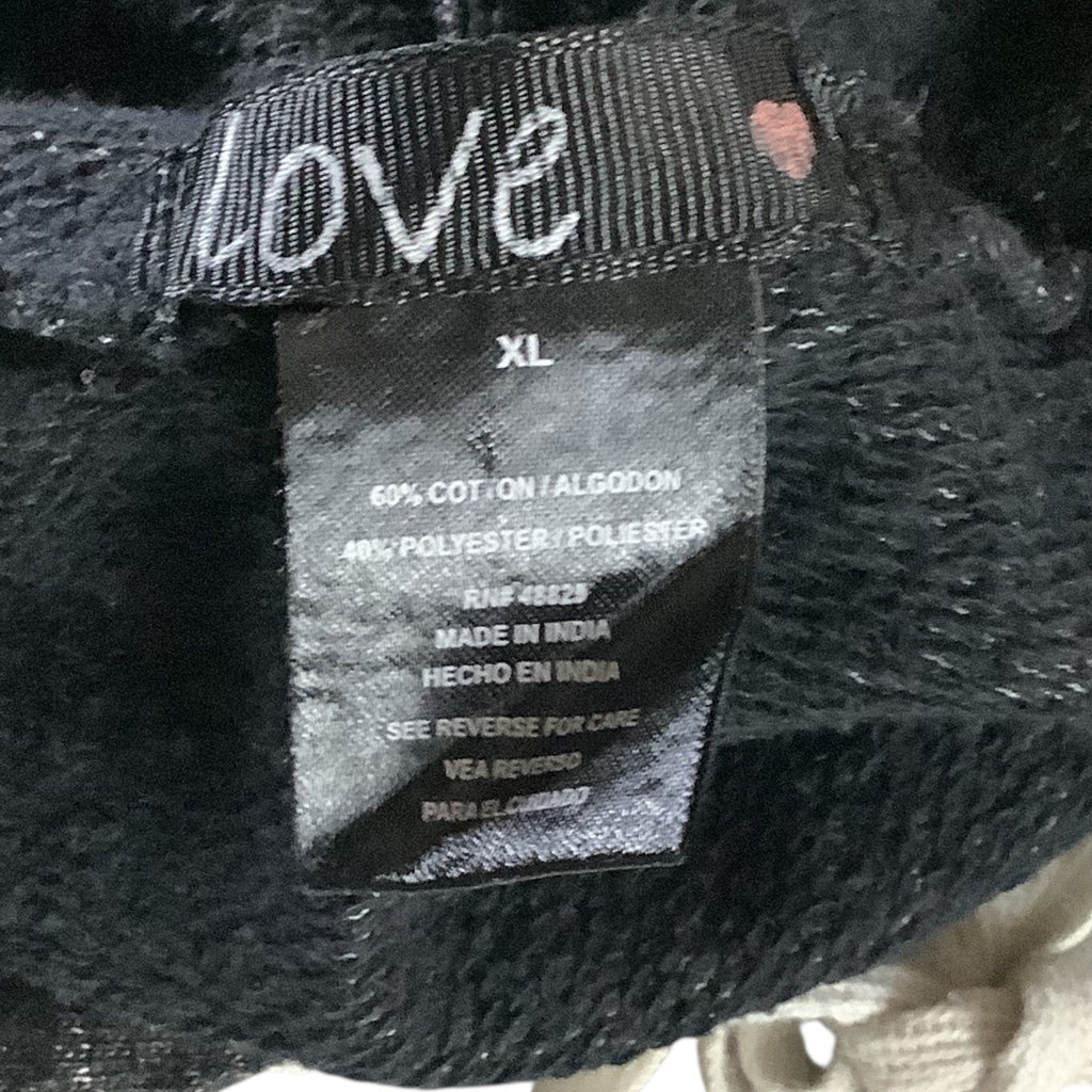 Love Womens Cold Shoulder Hoodie Grey Size XL Long Sleeve Drawstring Casual Top