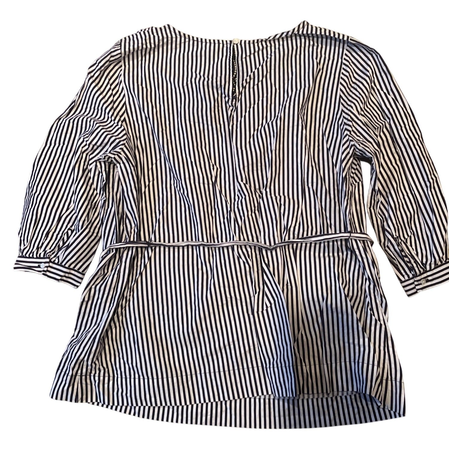 The Limited Womens Blouse 3/4 Sleeve Top Stripe Multicolor Lace Trim Size 1X