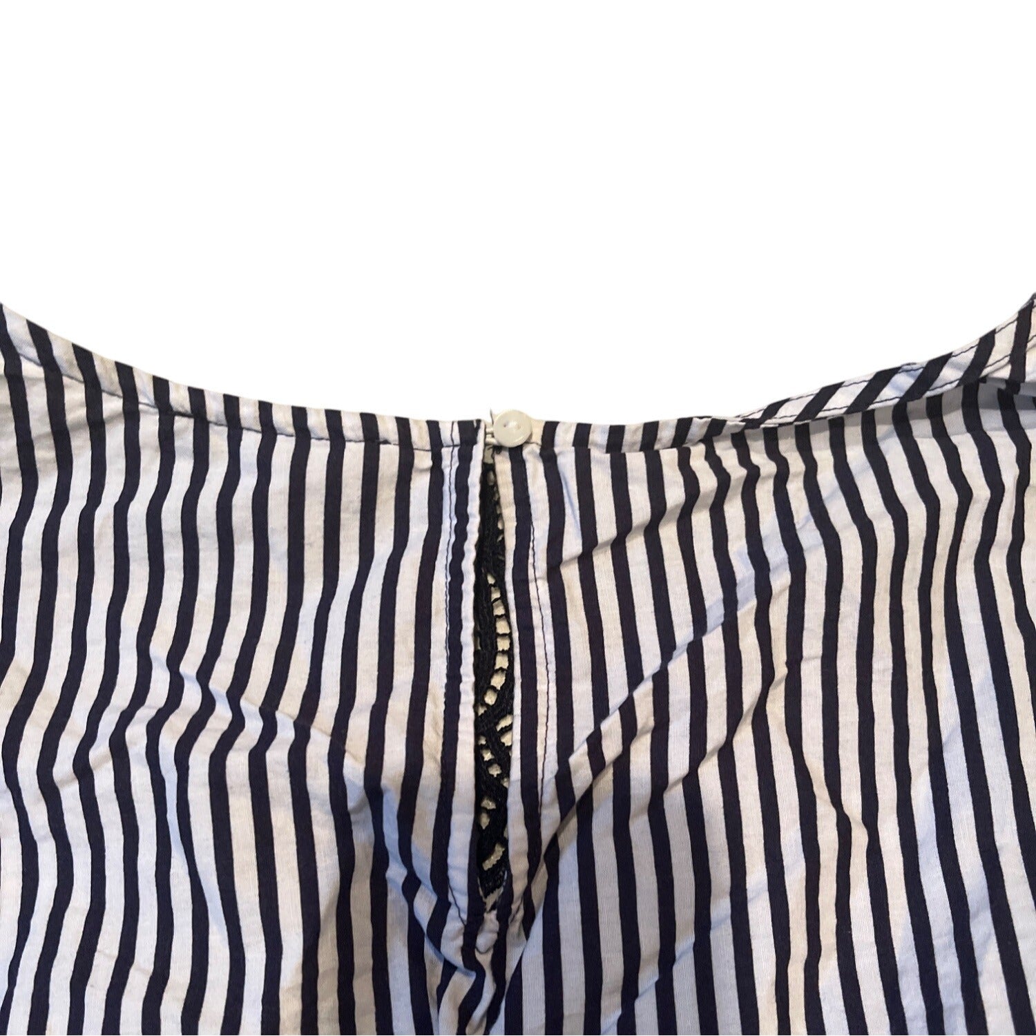 The Limited Womens Blouse 3/4 Sleeve Top Stripe Multicolor Lace Trim Size 1X