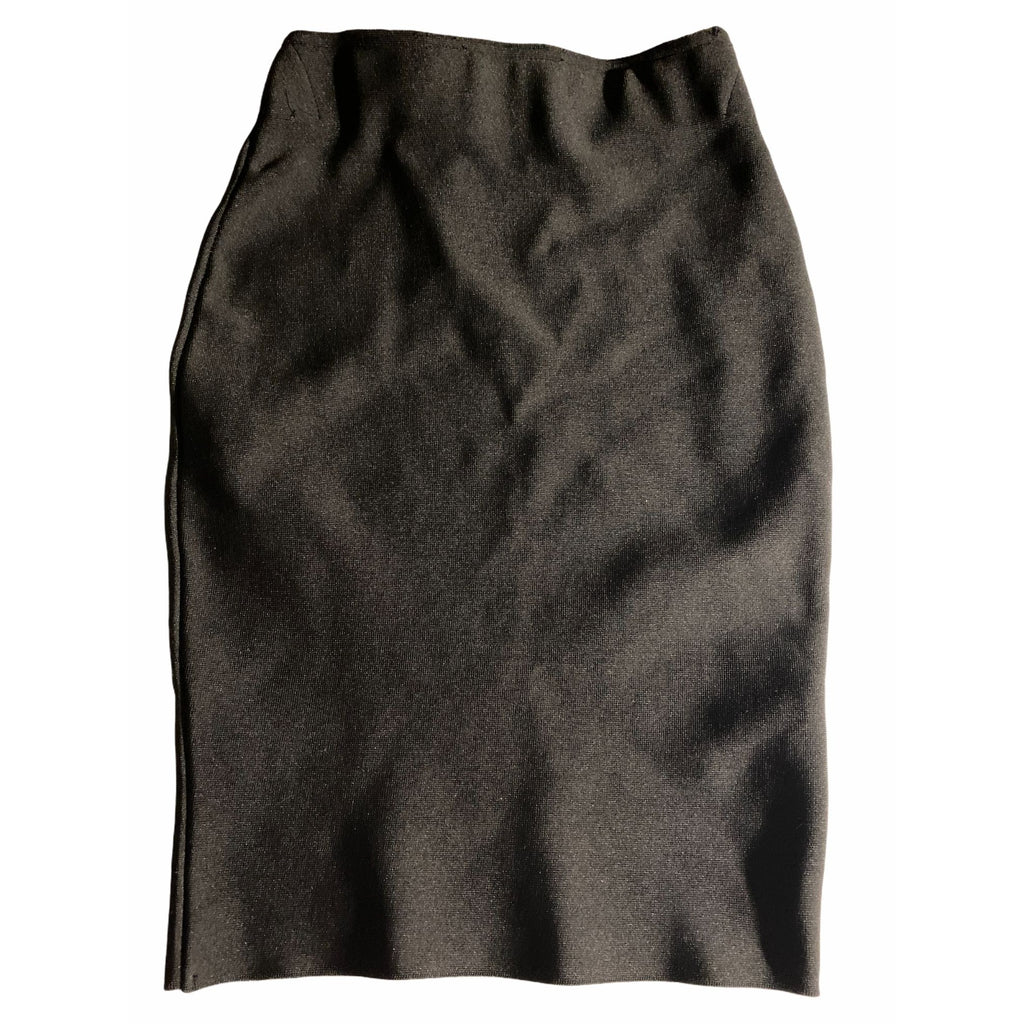 Shinestar Womens Pencil Skirt Black Stretch Fabric Elastic Waist Size Small Office Wear