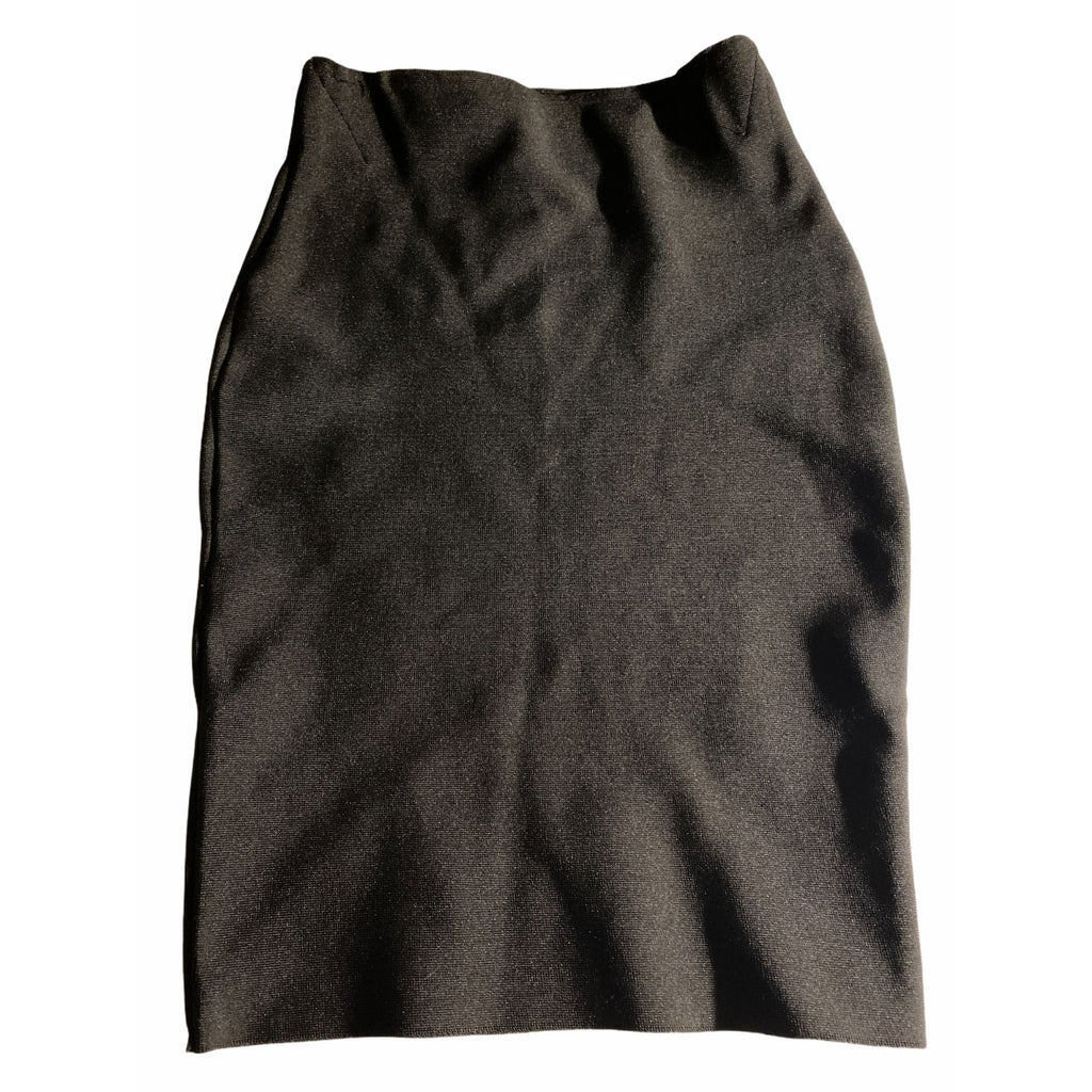 Shinestar Womens Pencil Skirt Black Stretch Fabric Elastic Waist Size Small Office Wear