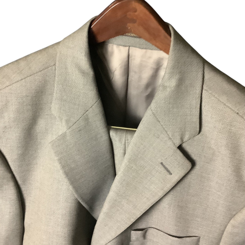 Kasper Men's Khaki Tan Wool Suit Jacket & Pants 2-Piece Set 46L Pure Virgin Wool