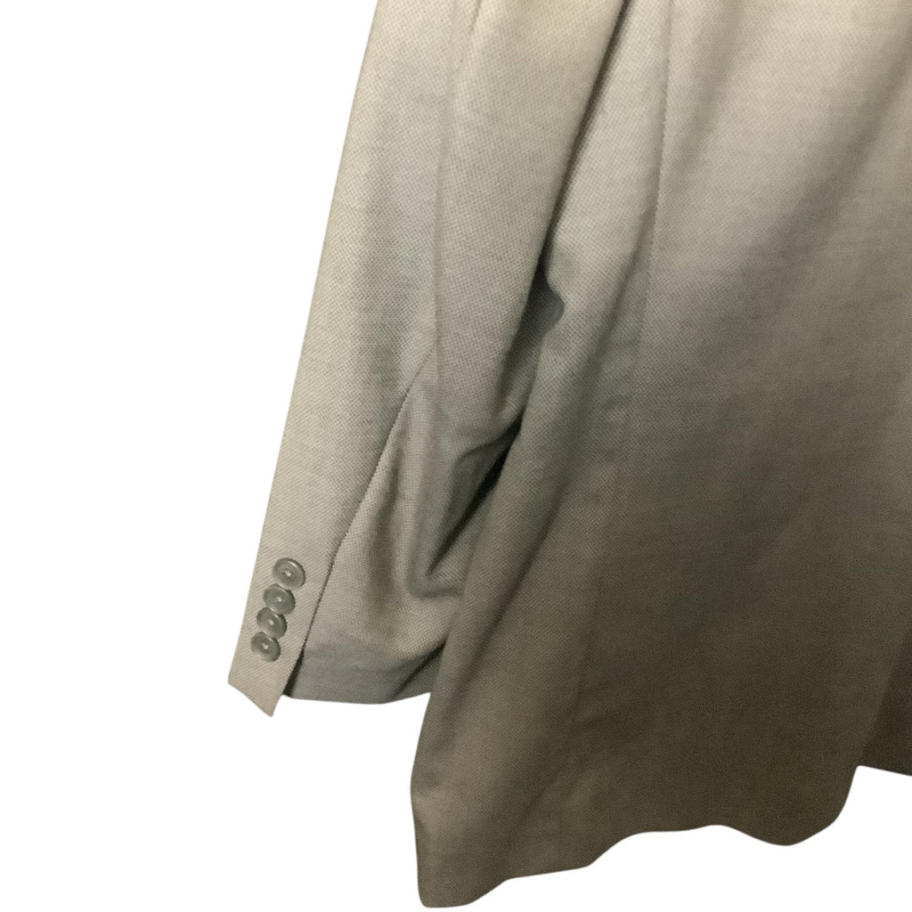 Kasper Men's Khaki Tan Wool Suit Jacket & Pants 2-Piece Set 46L Pure Virgin Wool