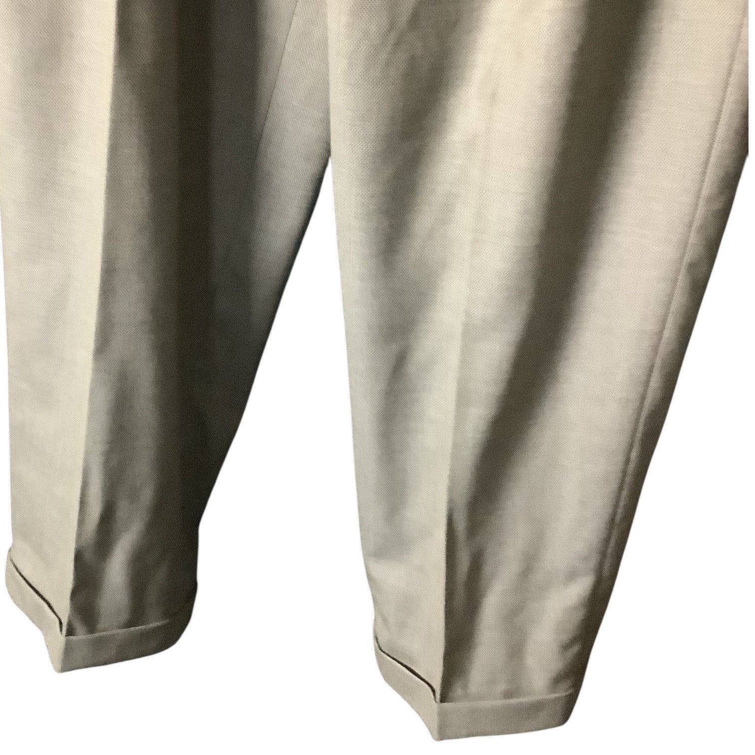 Kasper Men's Khaki Tan Wool Suit Jacket & Pants 2-Piece Set 46L Pure Virgin Wool