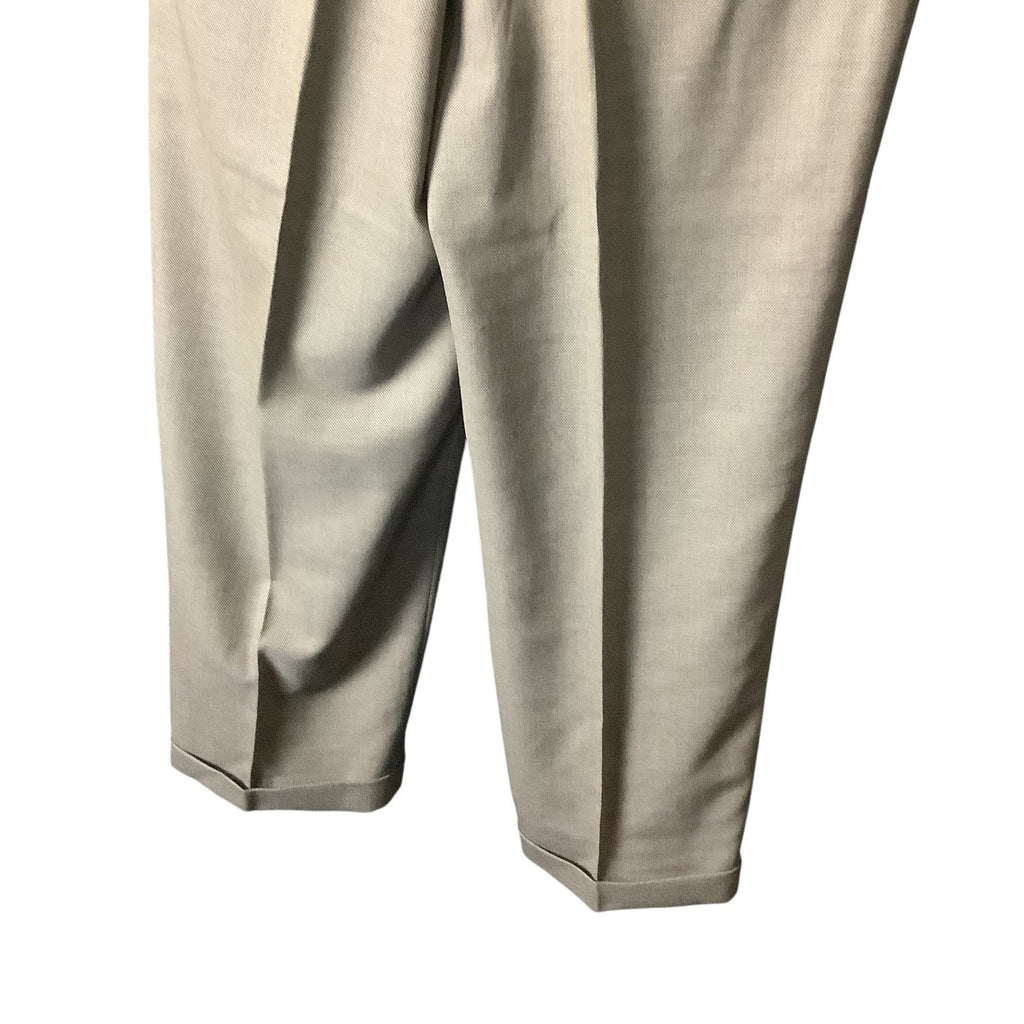 Kasper Men's Khaki Tan Wool Suit Jacket & Pants 2-Piece Set 46L Pure Virgin Wool