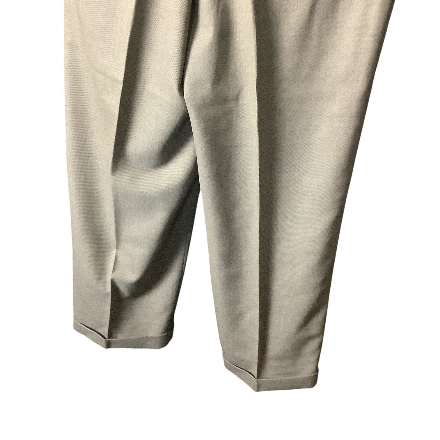 Kasper Men's Khaki Tan Wool Suit Jacket & Pants 2-Piece Set 46L Pure Virgin Wool