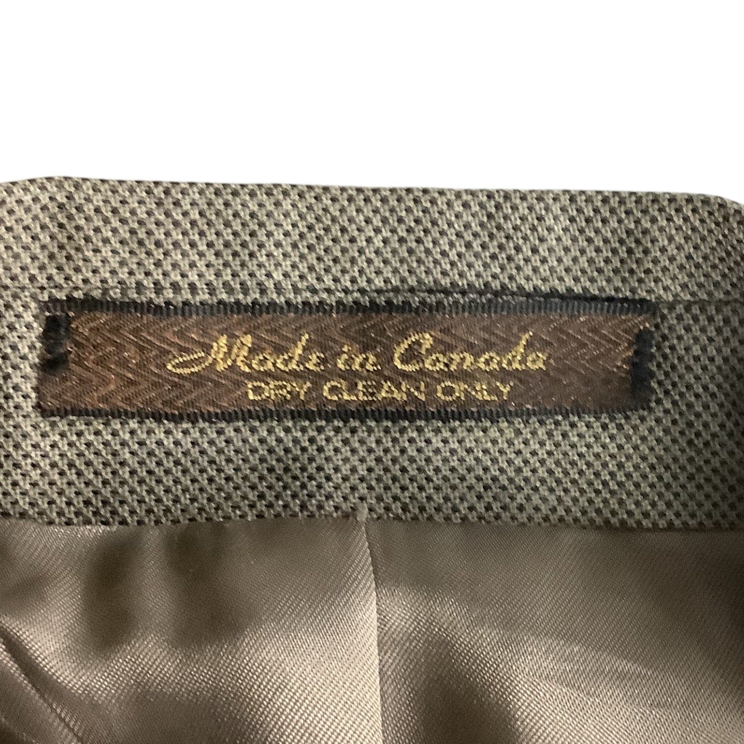 Kasper Men's Khaki Tan Wool Suit Jacket & Pants 2-Piece Set 46L Pure Virgin Wool