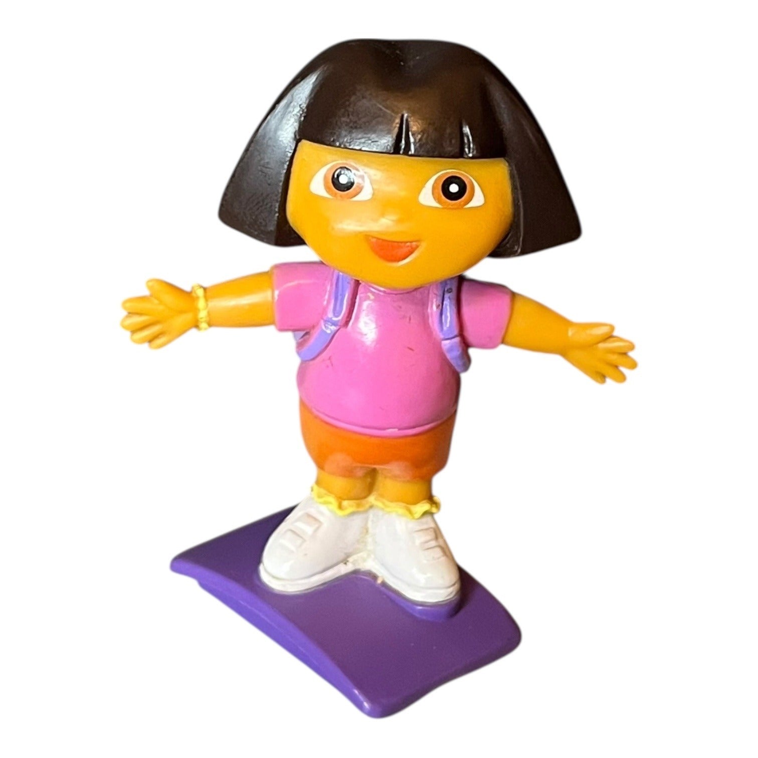 Dora The Explorer Character Wearing Backpack 2.7” Figure Nickelodeon Toy On Base