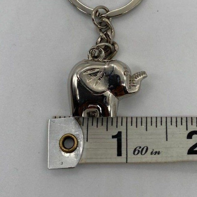 Metallic Elephant Keychain With Silver Tone Finish & Functional Compact Design