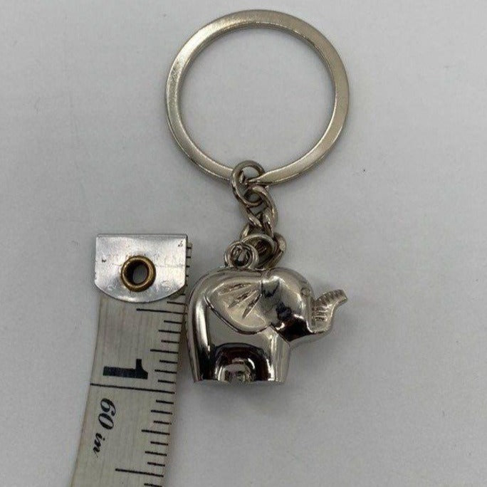 Metallic Elephant Keychain With Silver Tone Finish & Functional Compact Design