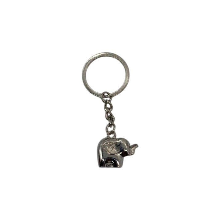 Metallic Elephant Keychain With Silver Tone Finish & Functional Compact Design