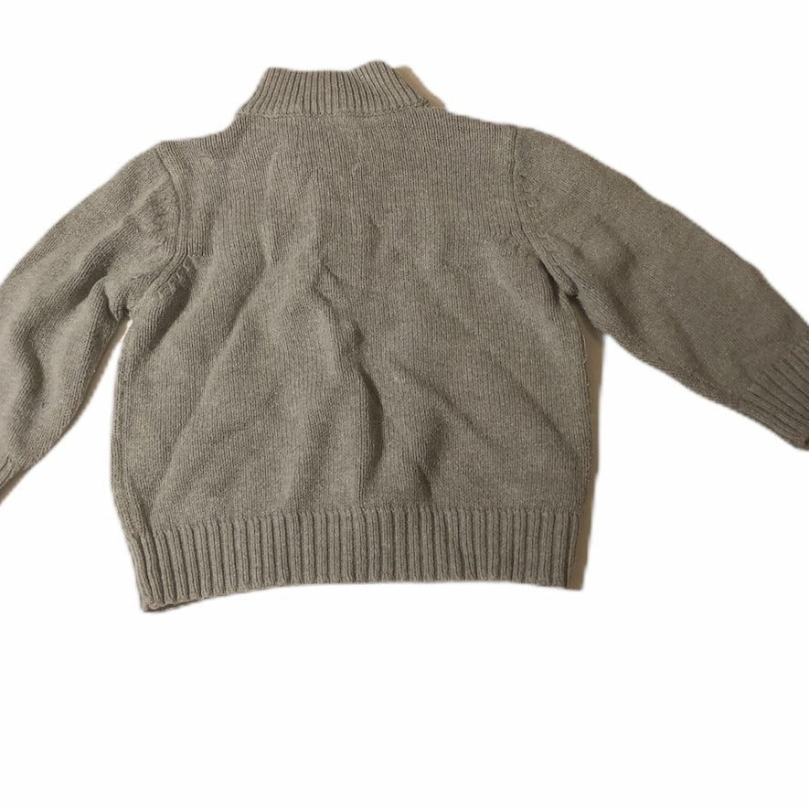 The Childrens Place Baby Girl Gray Knit Sweater 12-18 Months Button Up Collar