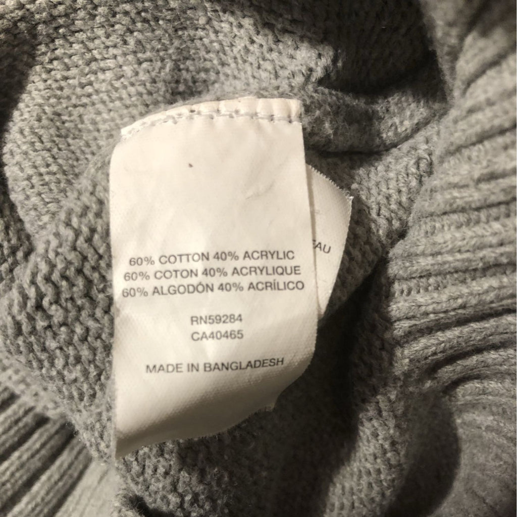 The Childrens Place Baby Girl Gray Knit Sweater 12-18 Months Button Up Collar