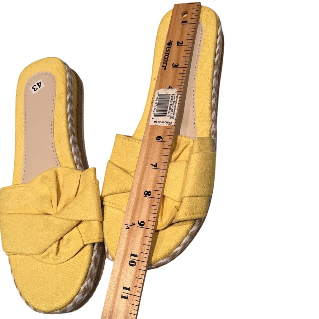 Yellow Bow Knot Slip-On Espadrille Platform Sandals Slippers Women's US 11/ EU 43