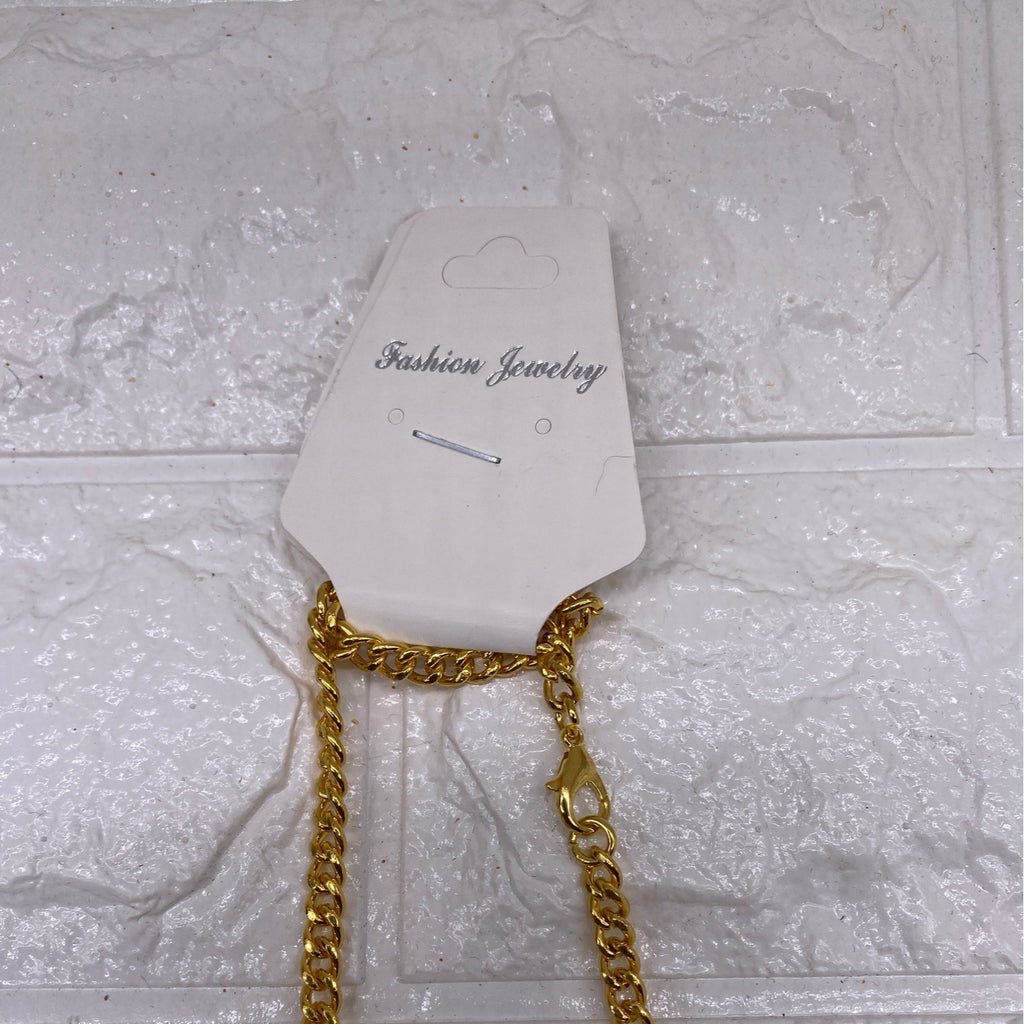 Winged Dollar Bill Pendant Necklace Mens Cuban Chain Gold & Rhinestones