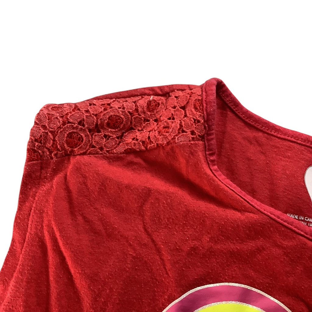 Garanimals Girls Dolman Funtastic Rainbow Heart Shirt Red Size 6 Lace Detail