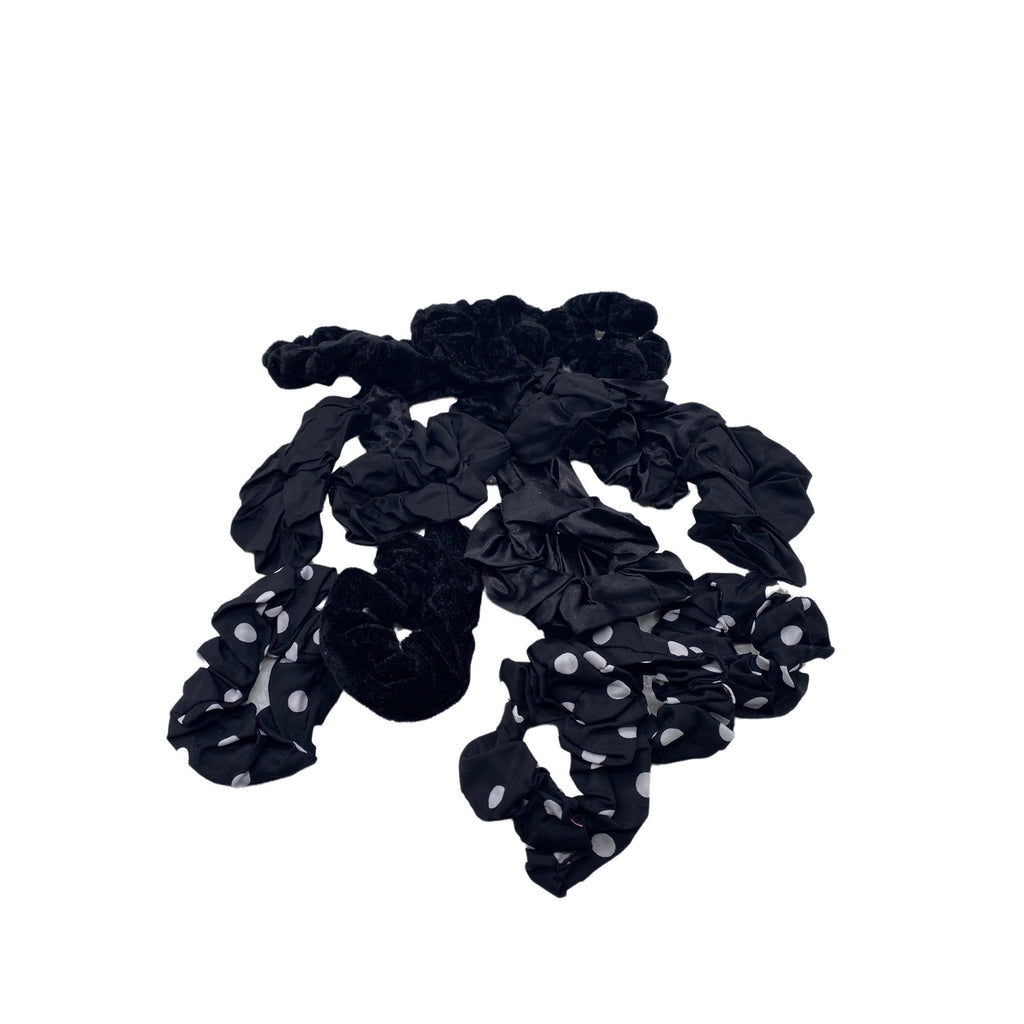 16pc Hair Scrunchies Velvet & Silk Polka Dot Hair Ties Elastic Ponytail Holders