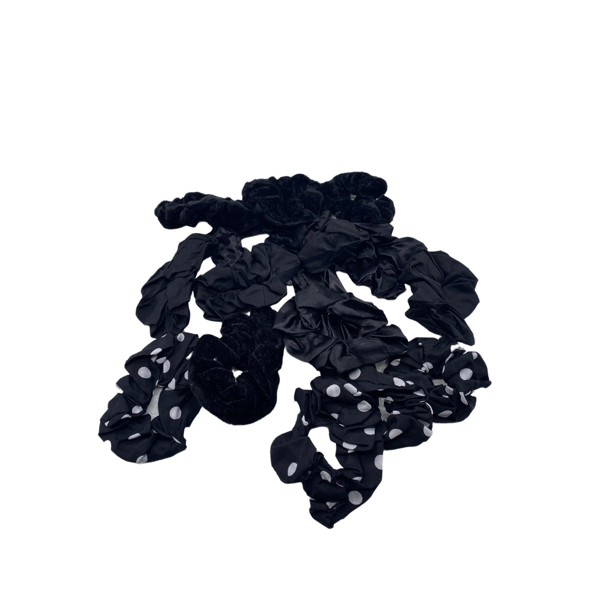 16pc Hair Scrunchies Velvet & Silk Polka Dot Hair Ties Elastic Ponytail Holders