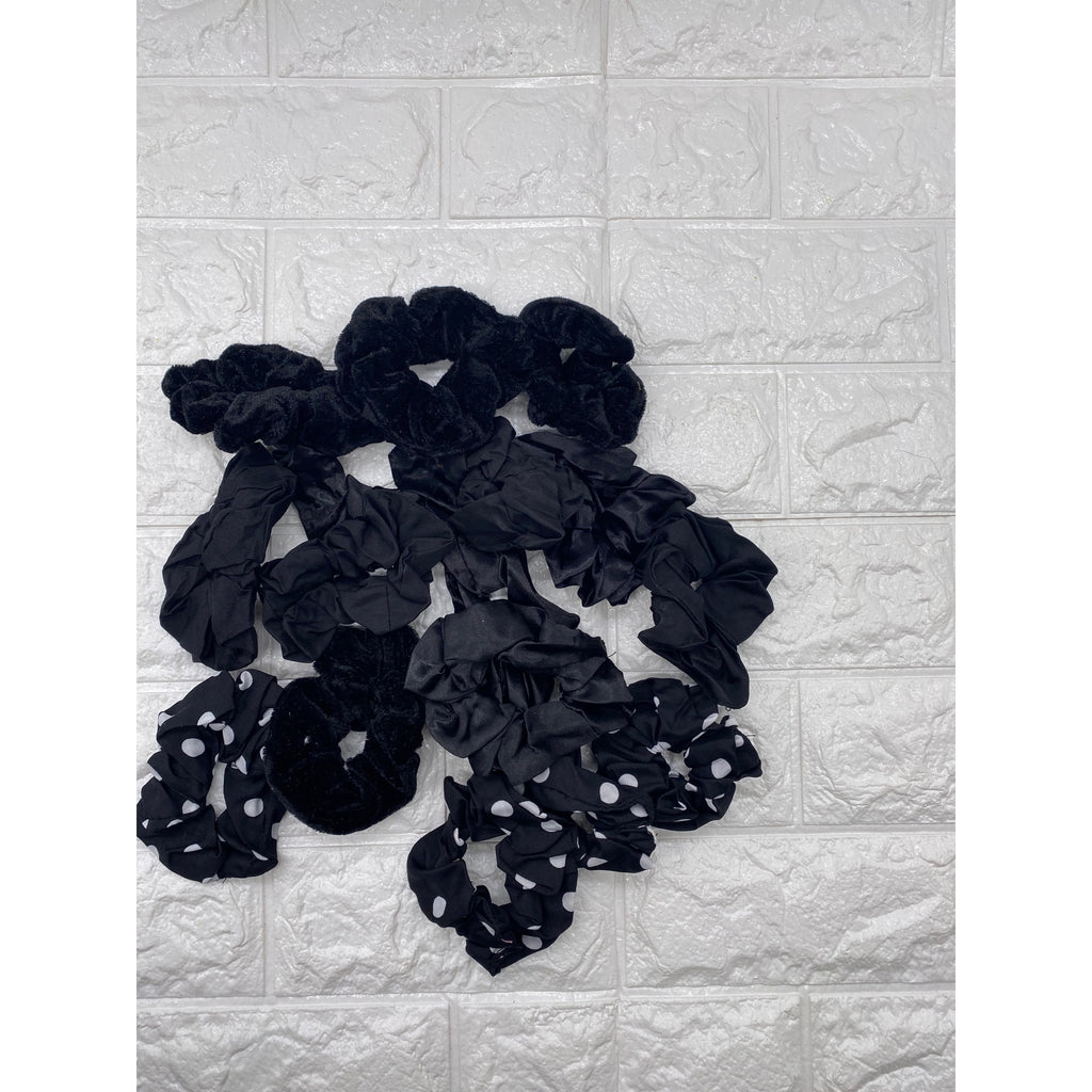 16pc Hair Scrunchies Velvet & Silk Polka Dot Hair Ties Elastic Ponytail Holders