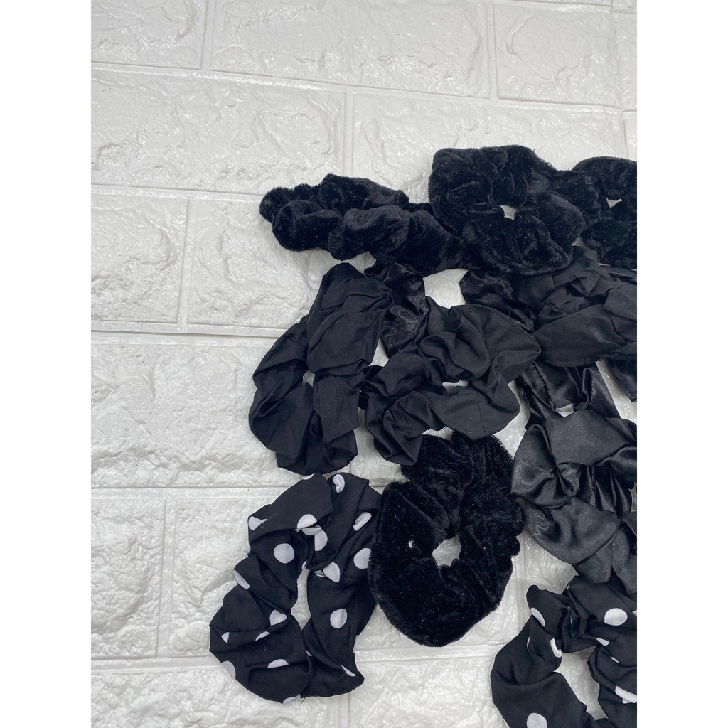 16pc Hair Scrunchies Velvet & Silk Polka Dot Hair Ties Elastic Ponytail Holders