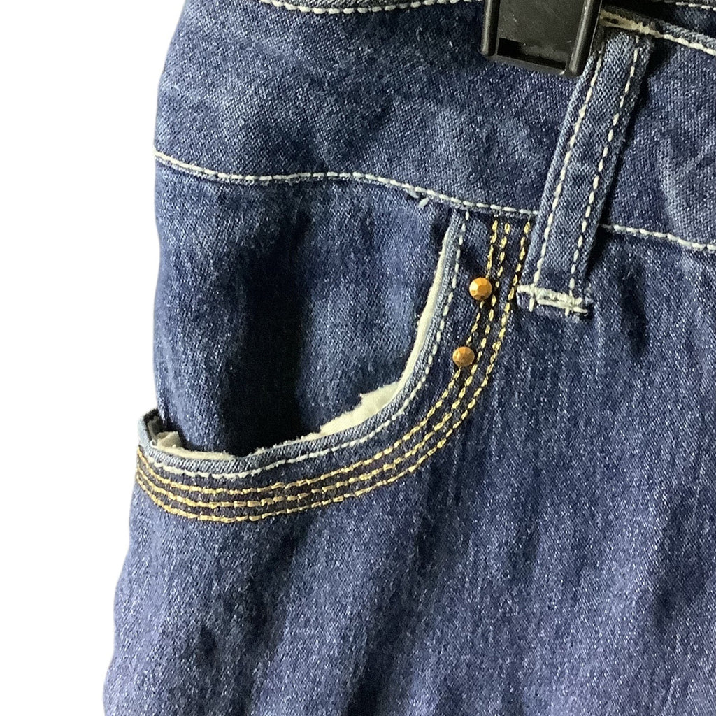 Pink Kiss Girls Distressed Denim Jeans Size 12 Blue Slim Fit Button & Zipper Closure