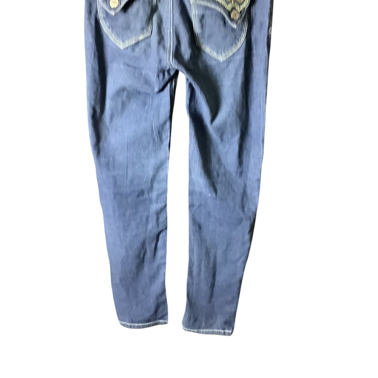 Pink Kiss Girls Distressed Denim Jeans Size 12 Blue Slim Fit Button & Zipper Closure