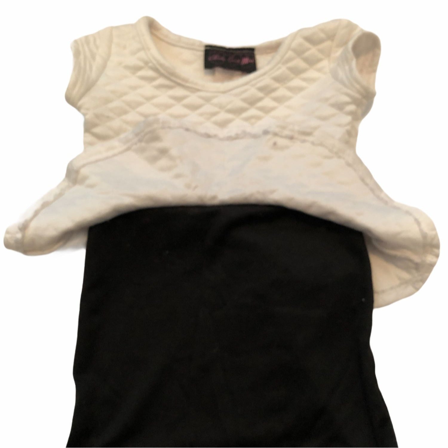 Kids Can’t Miss Baby Girls 12M White Quilted Peplum Dress & Black Skirt Combo