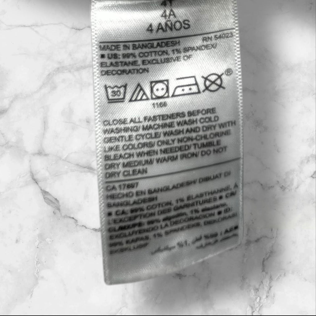 Old Navy Toddler Girls 4T Adjustable Denim Daisy-Embroidered Frayed Hem Shorts