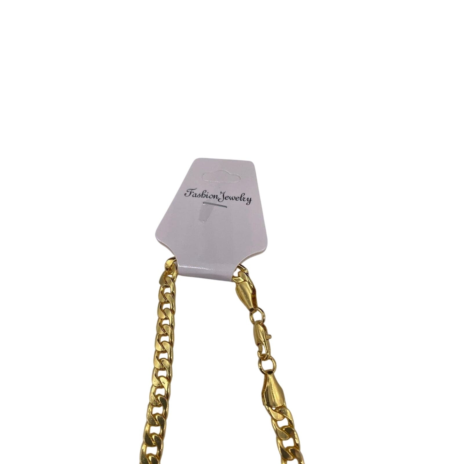 Chunky Gold Tone Curb Chain Necklace 28 Inches Fashion Jewelry Unisex