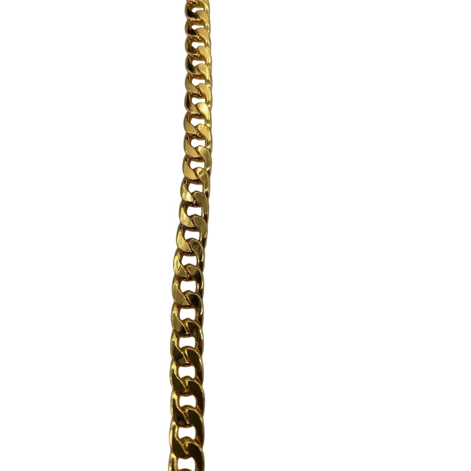 Chunky Gold Tone Curb Chain Necklace 28 Inches Fashion Jewelry Unisex
