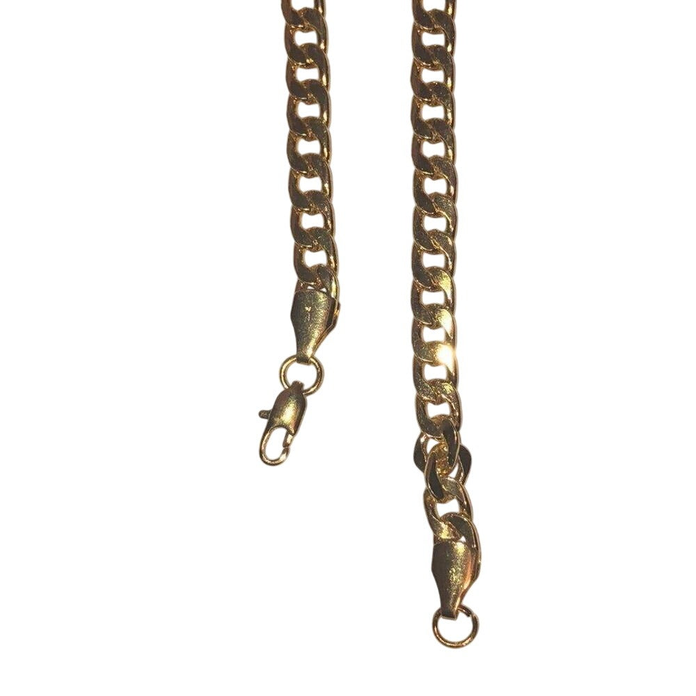 Chunky Gold Tone Curb Chain Necklace 28 Inches Fashion Jewelry Unisex
