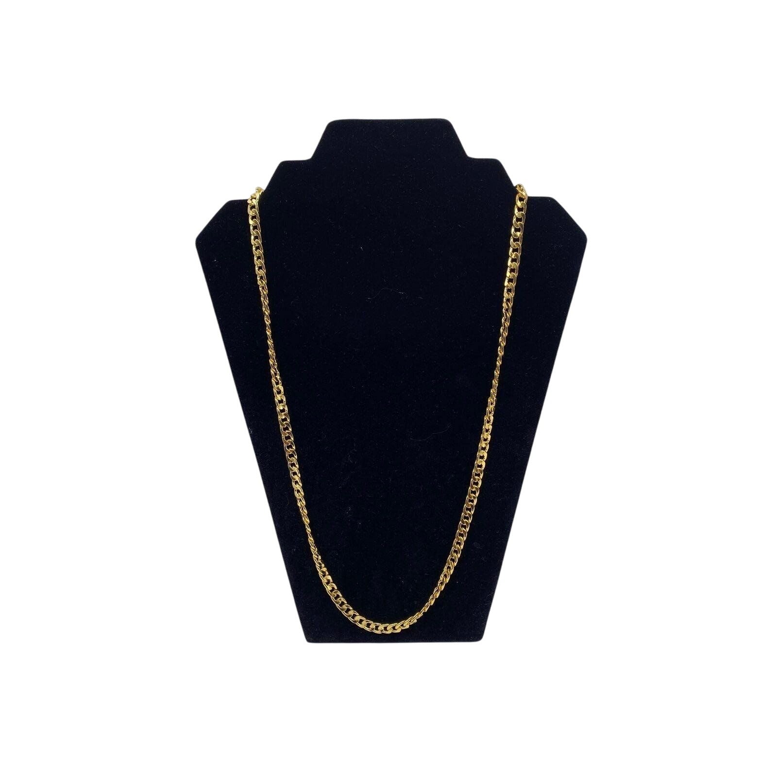 Chunky Gold Tone Curb Chain Necklace 28 Inches Fashion Jewelry Unisex