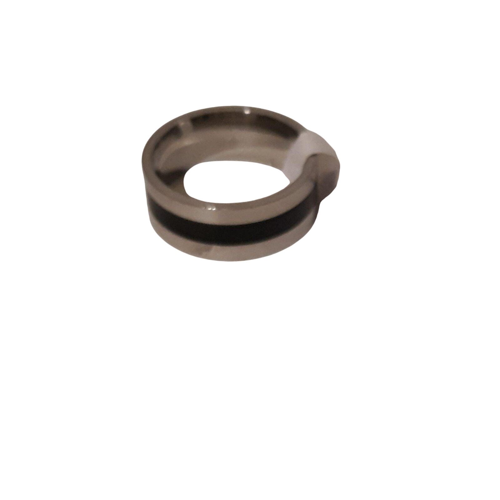 Men's 9mm Wedding Band Stainless Steel Titanium Ring Black Stripe Design Size 9