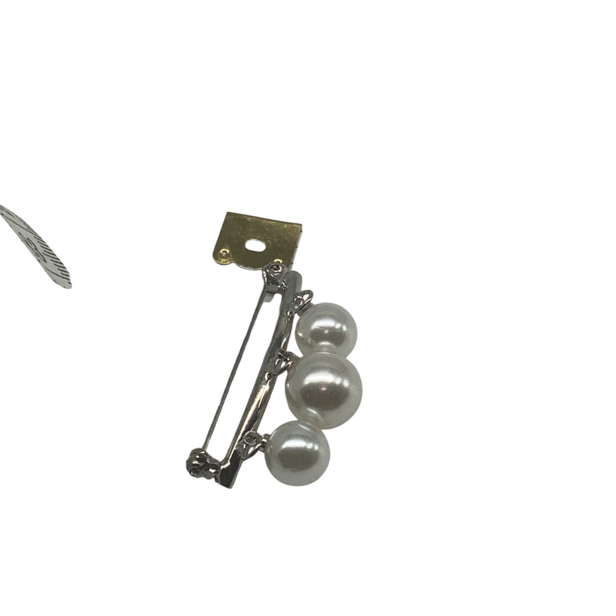 Classic Large White Faux Pearls Safety Pin Brooch Wedding Party Decoration Gift