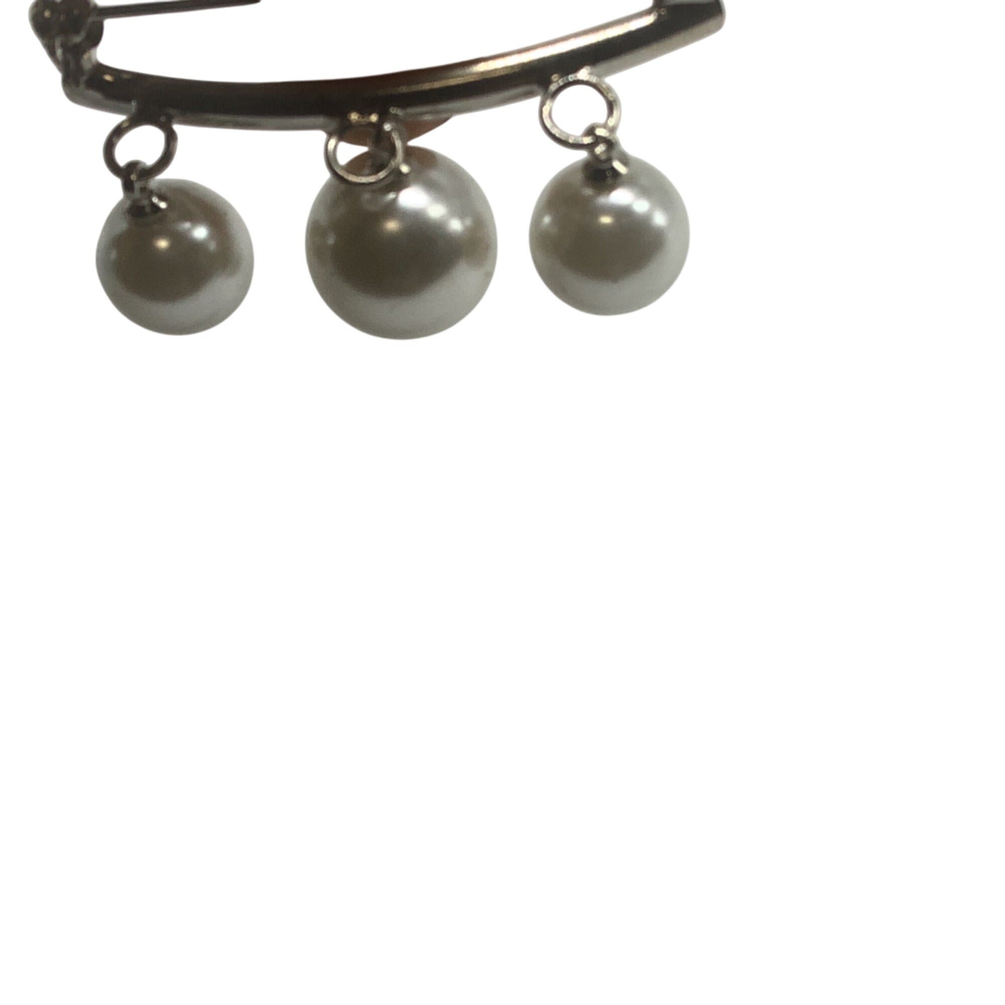 Classic Large White Faux Pearls Safety Pin Brooch Wedding Party Decoration Gift