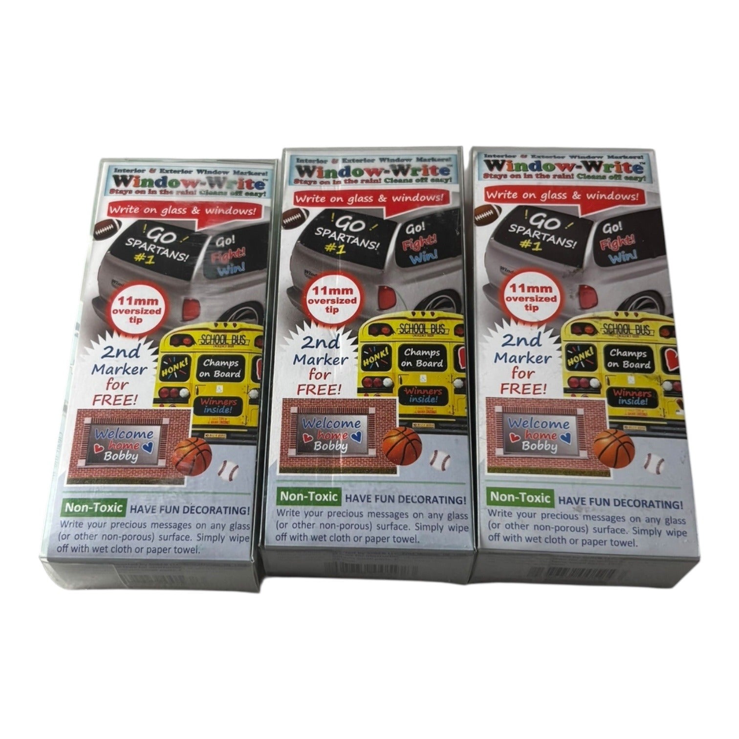 Window Write Marker Set 3 Packs Non-Toxic Interior/Exterior Tool 11mm Tip