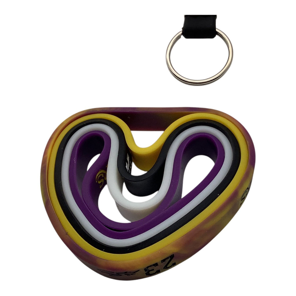 Adjustable Silicone Lakers 23 LeBron James Wristband & Keychain Set