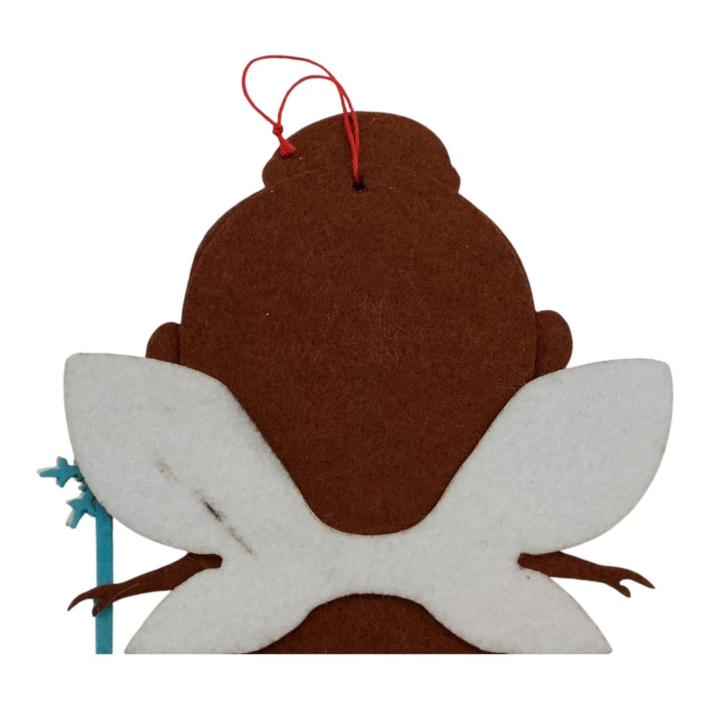8" Princess Felt Fairy Photo Frame Christmas Ornament With Glitter Wings & Wand
