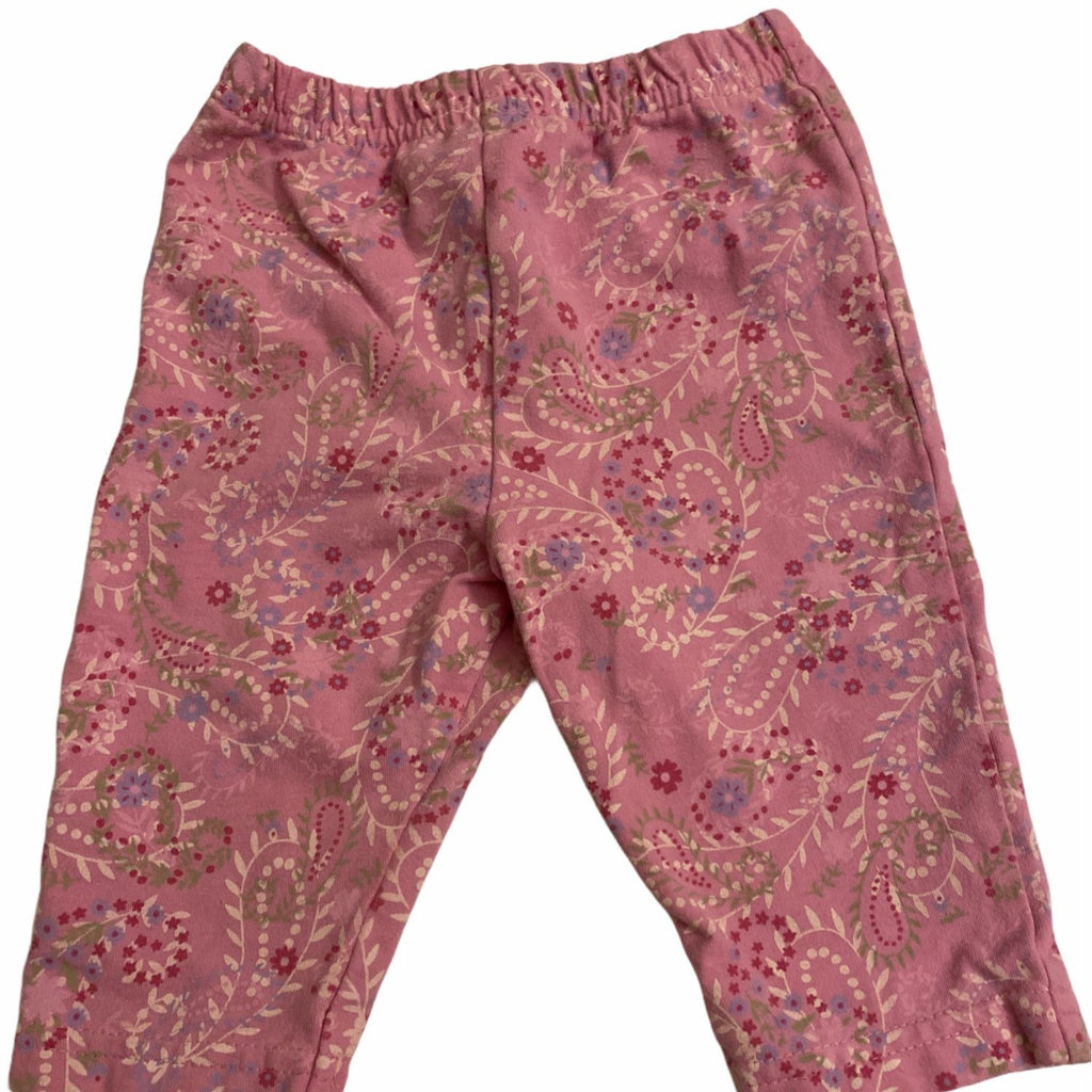 Disney Baby Girl Pink Floral Patterned Pants Size 0-3 Months Soft Elastic Waist