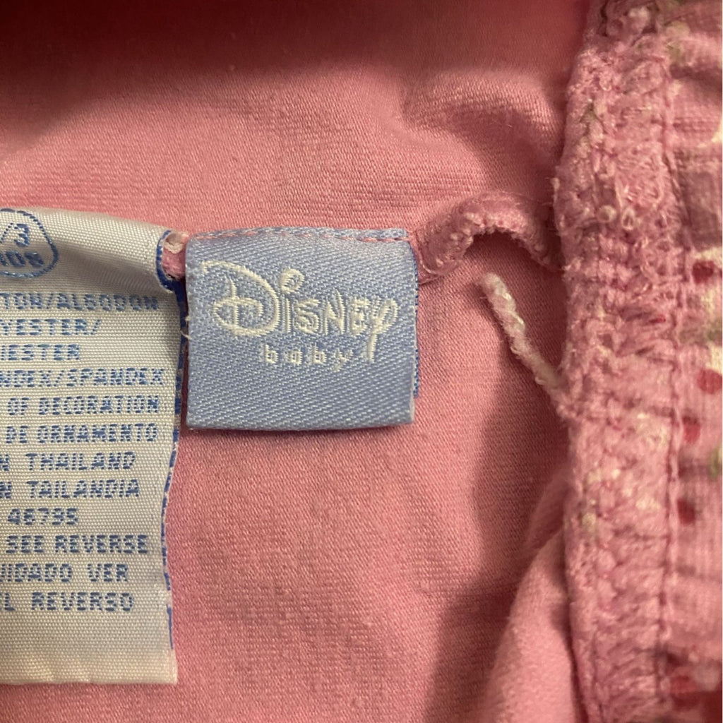 Disney Baby Girl Pink Floral Patterned Pants Size 0-3 Months Soft Elastic Waist