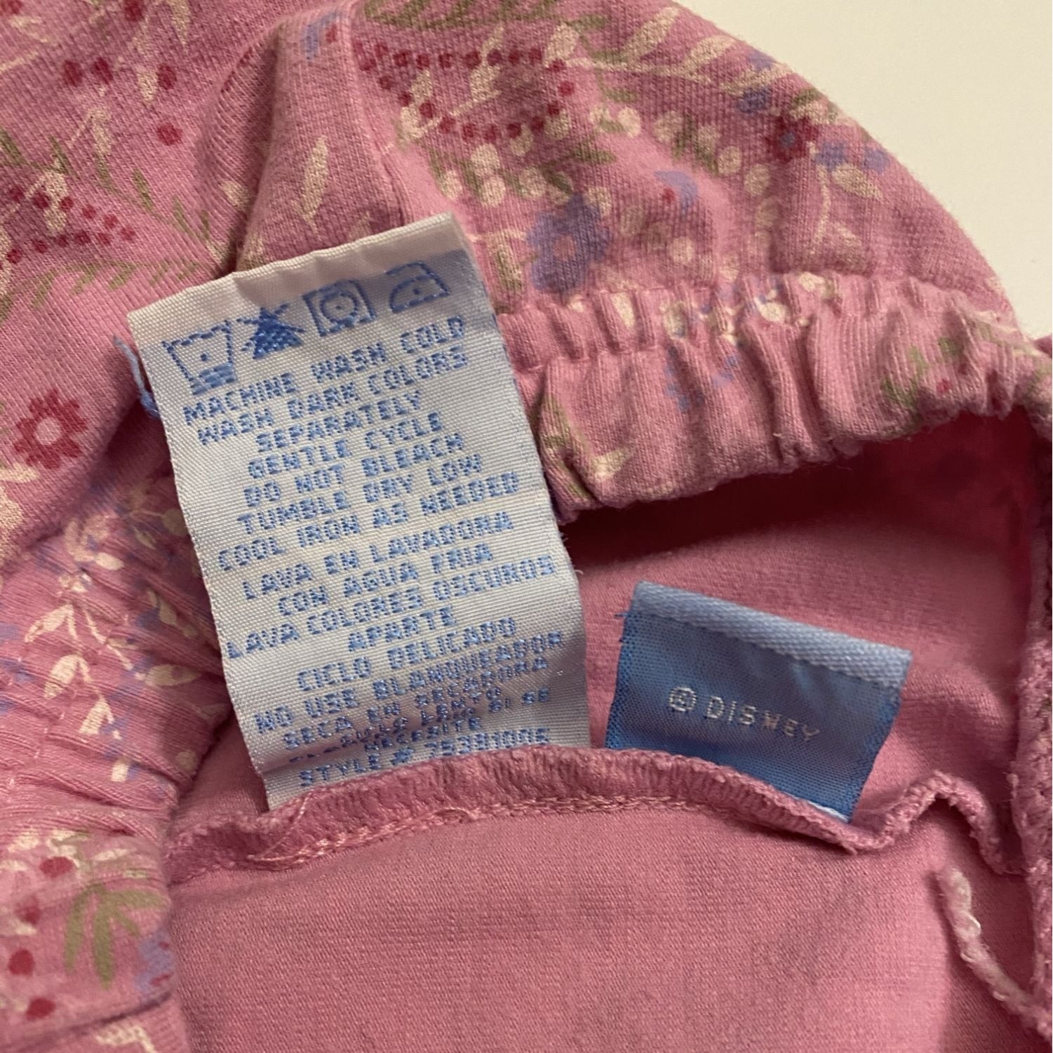 Disney Baby Girl Pink Floral Patterned Pants Size 0-3 Months Soft Elastic Waist