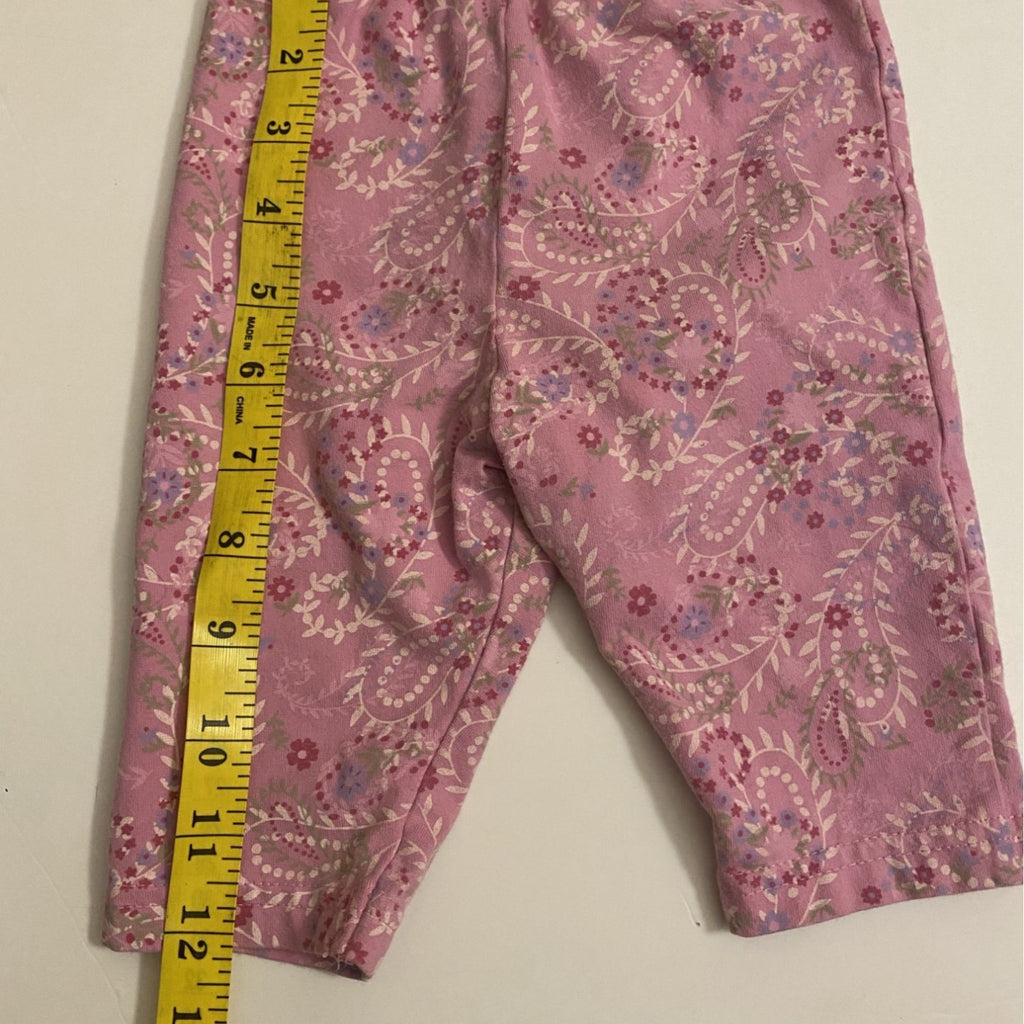 Disney Baby Girl Pink Floral Patterned Pants Size 0-3 Months Soft Elastic Waist
