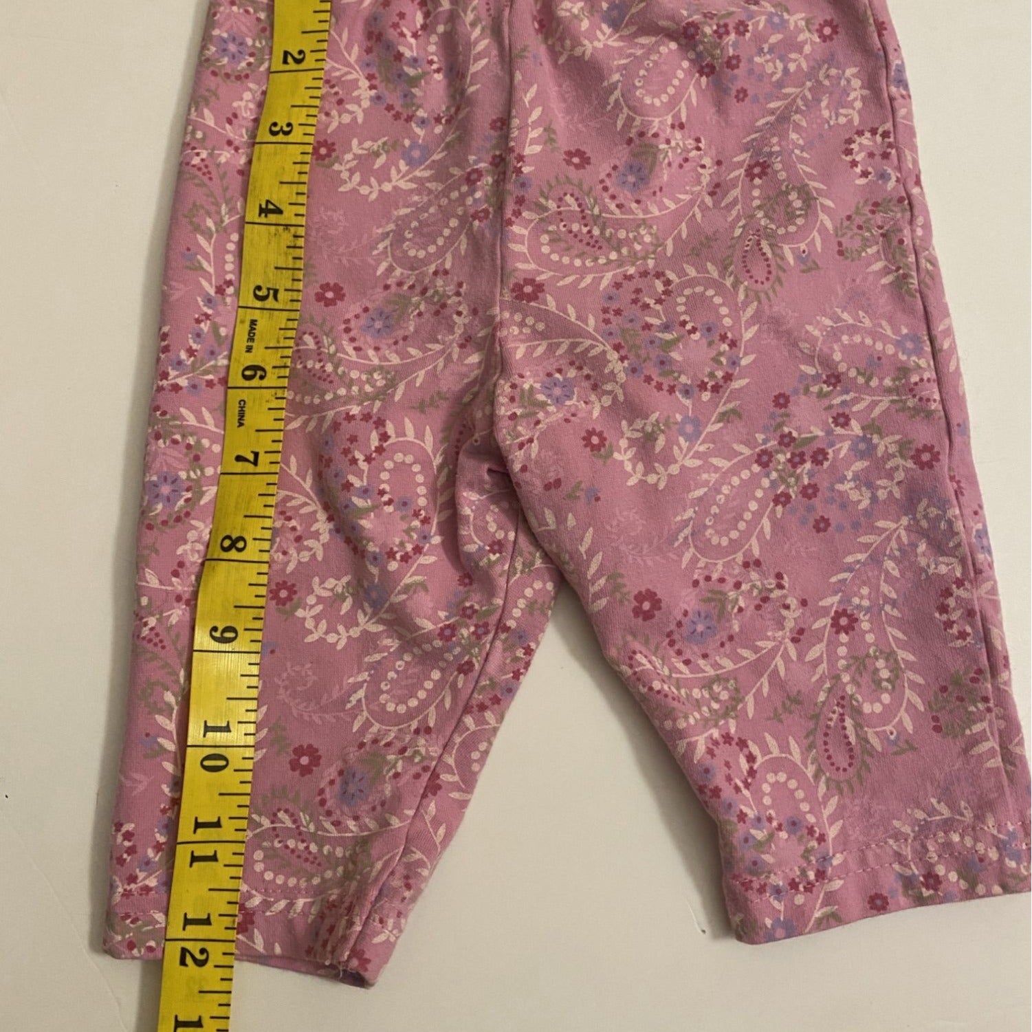 Disney Baby Girl Pink Floral Patterned Pants Size 0-3 Months Soft Elastic Waist