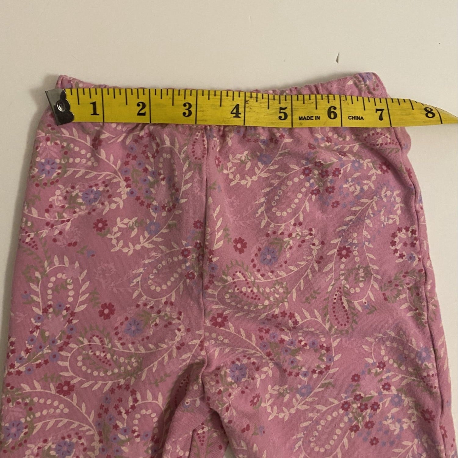 Disney Baby Girl Pink Floral Patterned Pants Size 0-3 Months Soft Elastic Waist