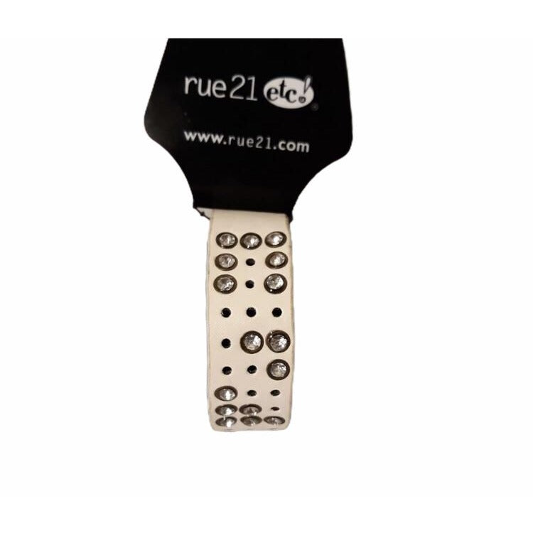 Rue21 Women's White Studded Bracelet Fashion Jewelry Snap Closure